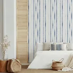 A-Street Prints Orleans Blue Shibori Faux Linen Wallpaper - SKU 2969-26049