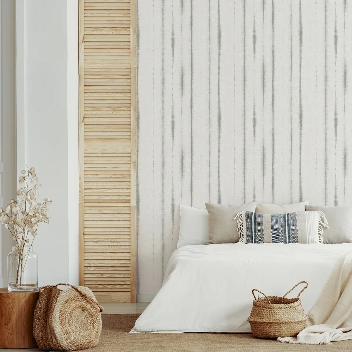 A-Street Prints Orleans Grey Shibori Faux Linen Wallpaper - SKU 2969-26053