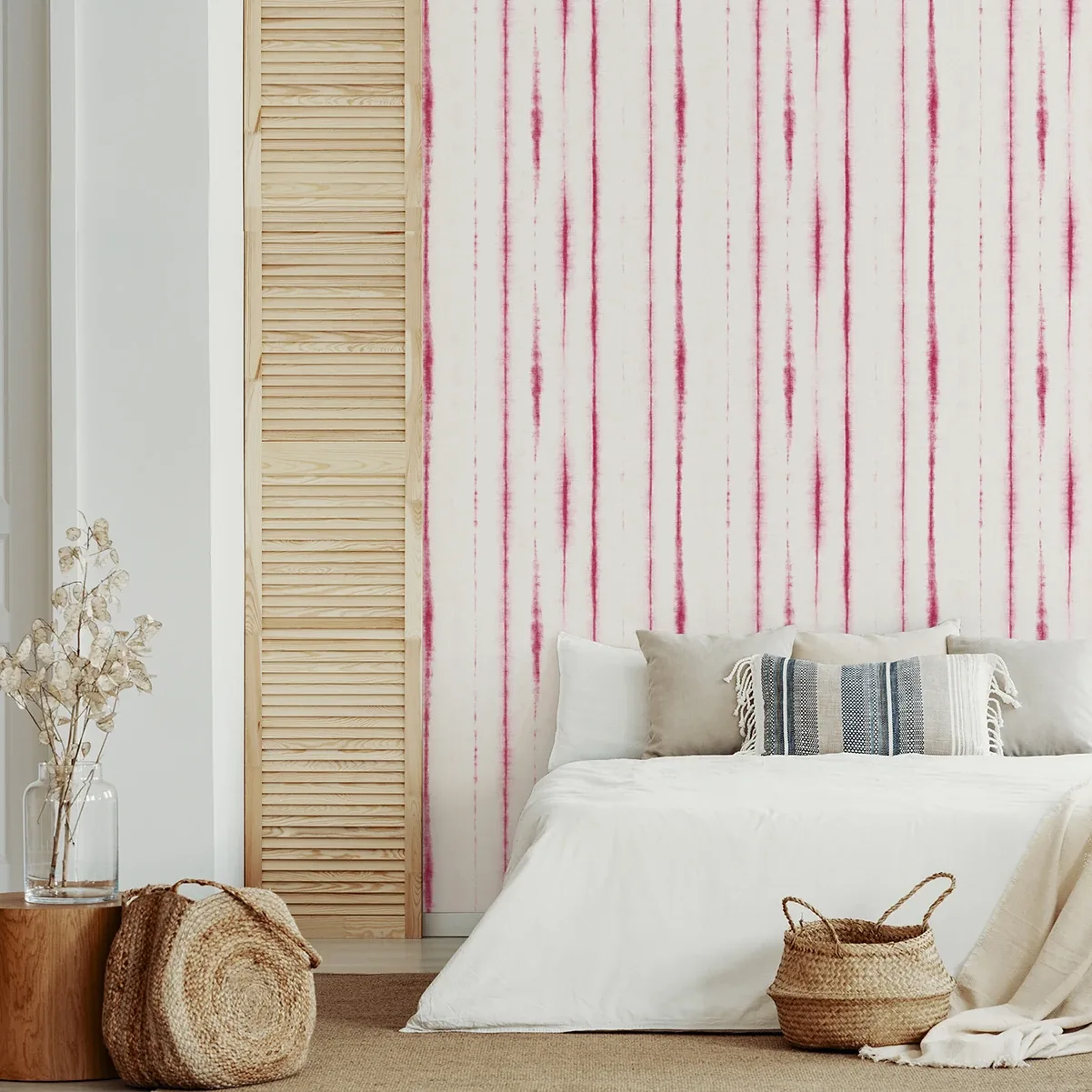 A-Street Prints Orleans Pink Shibori Faux Linen Wallpaper - SKU 2969-26050
