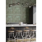 A-Street Prints Ornamental Turquoise Tin Tile Wallpaper - SKU 2540-24032