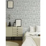 A-Street Prints Ostanskar Light Grey Retro Floral Wallpaper - SKU 2999-24109