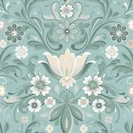 A-Street Prints Ostanskar Turquoise Retro Floral Wallpaper - SKU 2999-24111
