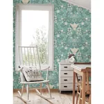 A-Street Prints Ostanskar Turquoise Retro Floral Wallpaper - SKU 2999-24111