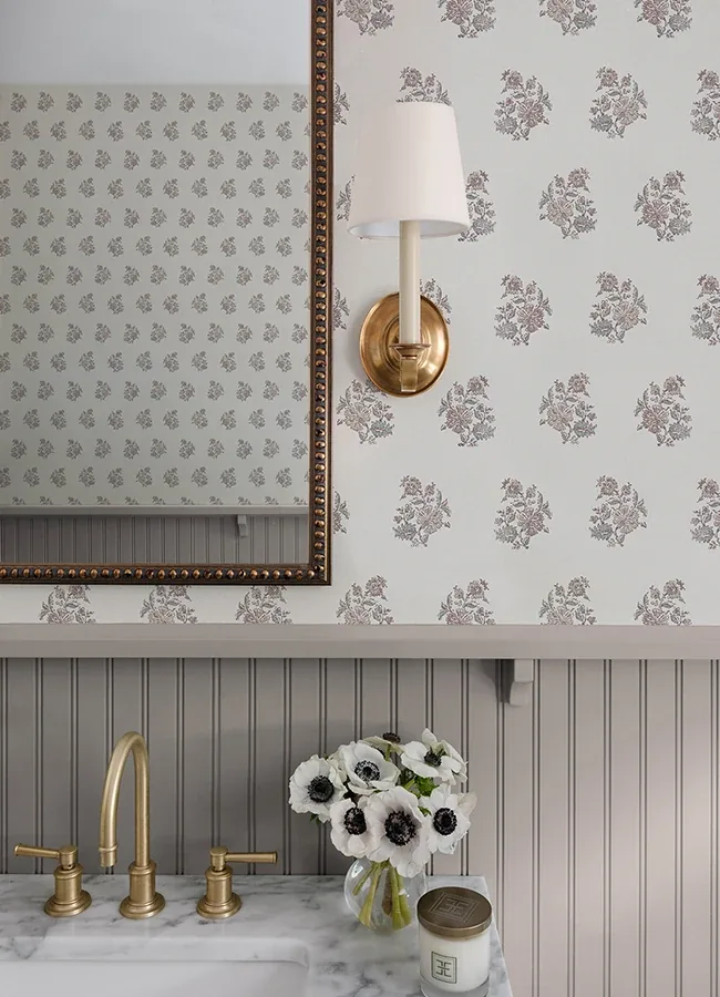 A-Street Prints Overbrook Plum Bouquet Toss Wallpaper - SKU AST6358