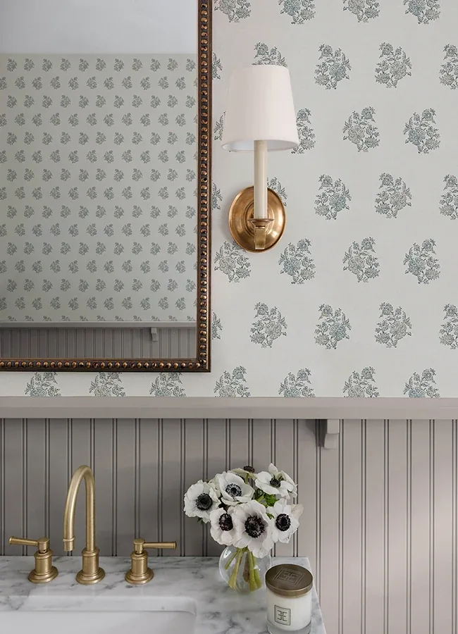 A-Street Prints Overbrook Sage Bouquet Toss Wallpaper - SKU AST6359