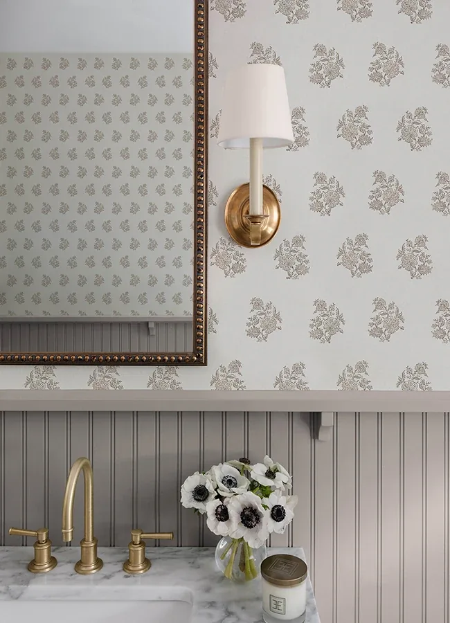 A-Street Prints Overbrook Taupe Bouquet Toss Wallpaper - SKU AST6360