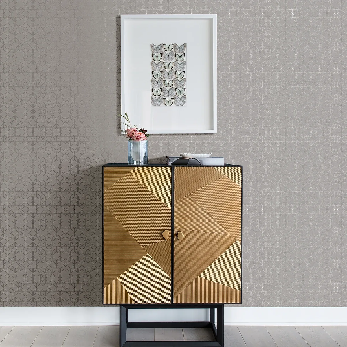 A-Street Prints Paititi Silver Diamond Trellis Wallpaper - SKU 4019-86406