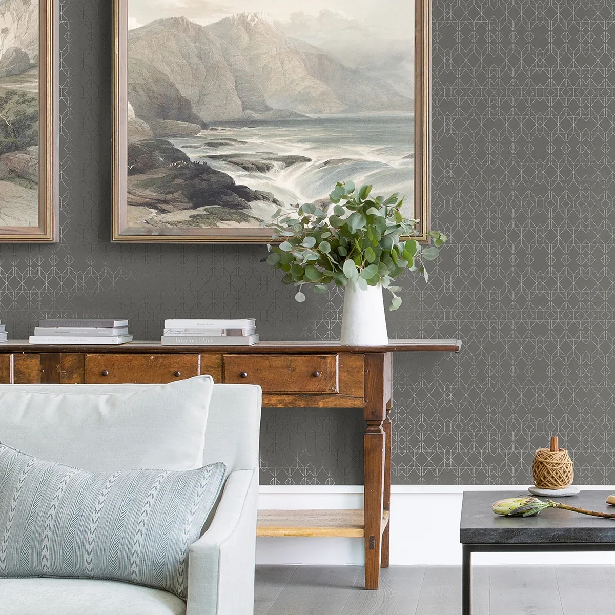 A-Street Prints Paititi Sterling Diamond Trellis Wallpaper - SKU 4019-86405