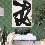 A-Street Prints Palmier Green Lotus Fan Wallpaper - SKU 4014-26426