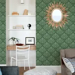 A-Street Prints Palmier Green Lotus Fan Wallpaper - SKU 4014-26426