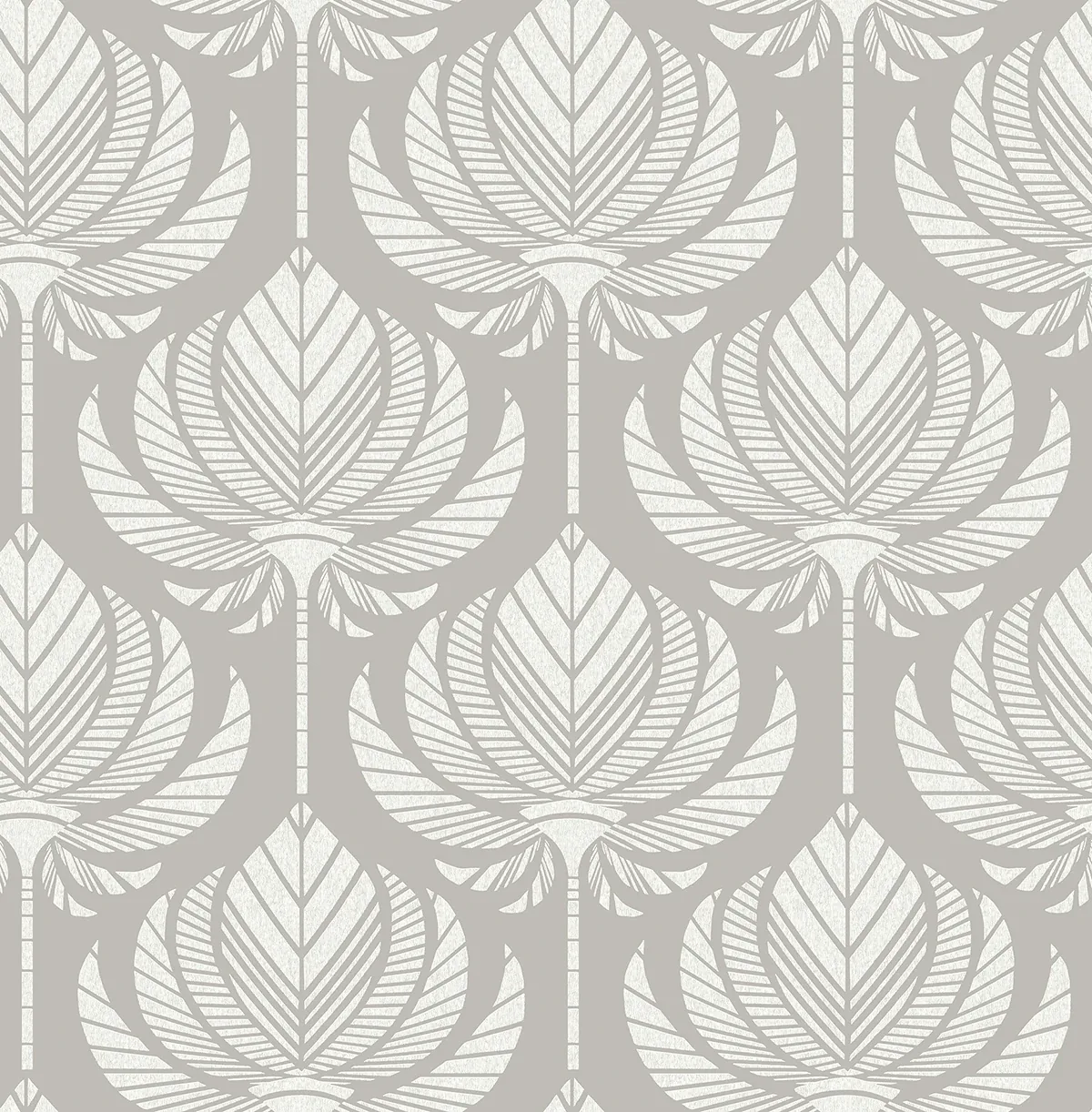 4014-26425 | Palmier Grey Lotus Fan Wallpaper