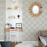 A-Street Prints Palmier Grey Lotus Fan Wallpaper - SKU 4014-26425
