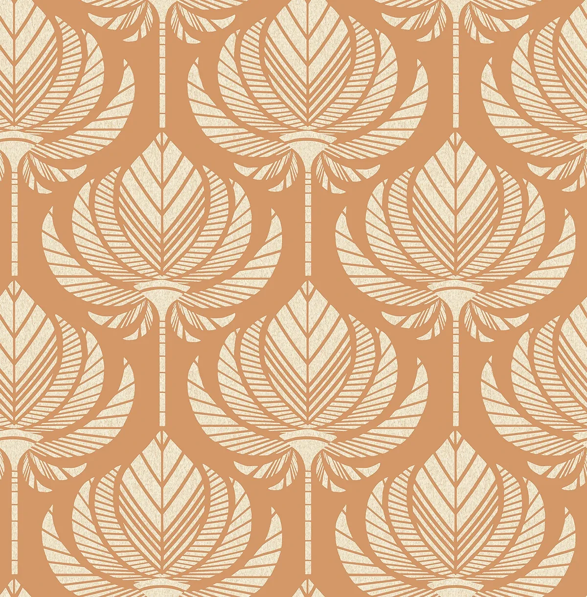 4014-26423 | Palmier Orange Lotus Fan Wallpaper
