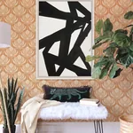 A-Street Prints Palmier Orange Lotus Fan Wallpaper - SKU 4014-26423