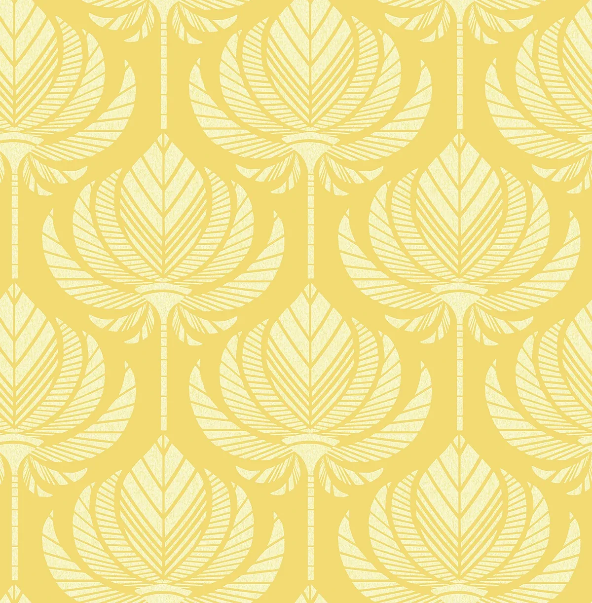 A-Street Prints Palmier Yellow Lotus Fan Wallpaper - SKU 4014-26427