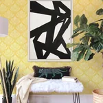 A-Street Prints Palmier Yellow Lotus Fan Wallpaper - SKU 4014-26427