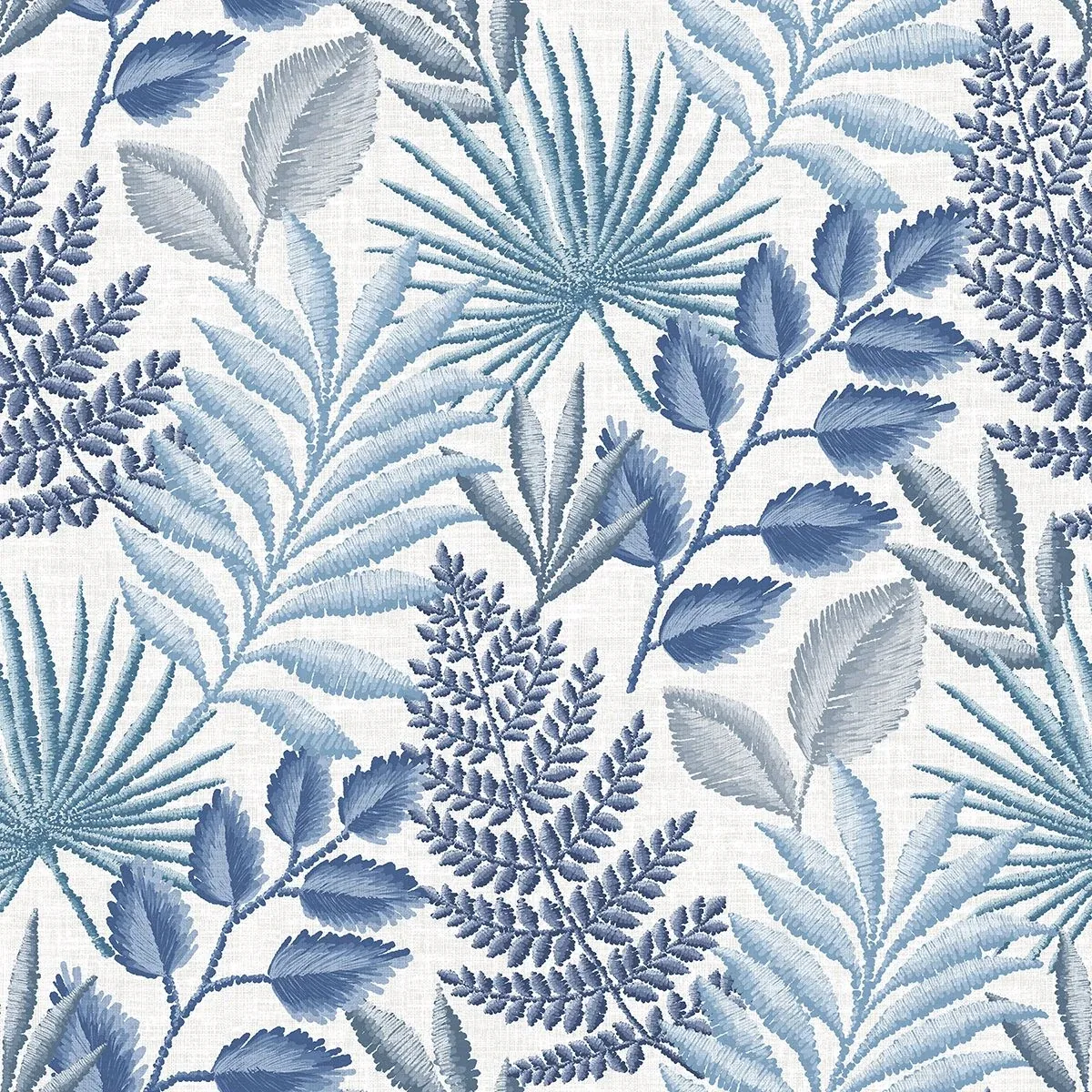 2901-87505 | Palomas Blue Botanical Wallpaper
