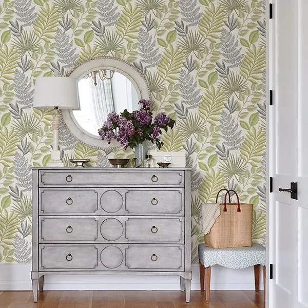 A-Street Prints Palomas Grey Botanical Wallpaper - SKU 2901-87503