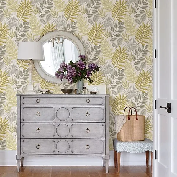 A-Street Prints Palomas Mustard Botanical Wallpaper - SKU 2901-87502