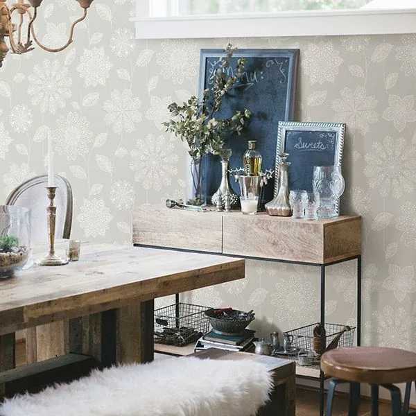 A-Street Prints Panache Taupe Floral Wallpaper - SKU 2716-23851