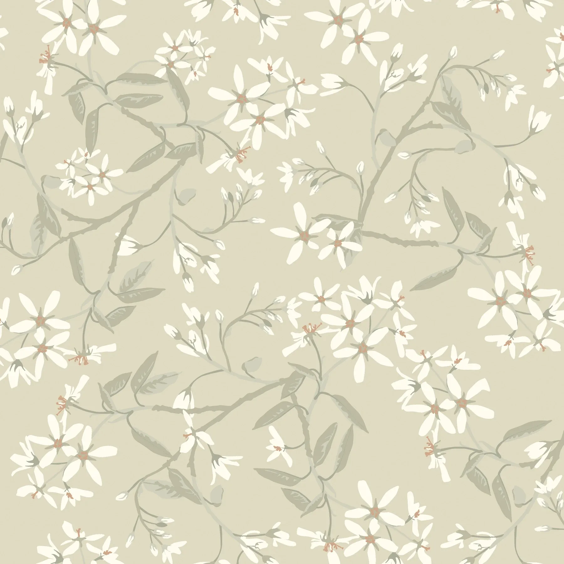 4201-20112 | Paradis Beige Bouquet Toss Wallpaper