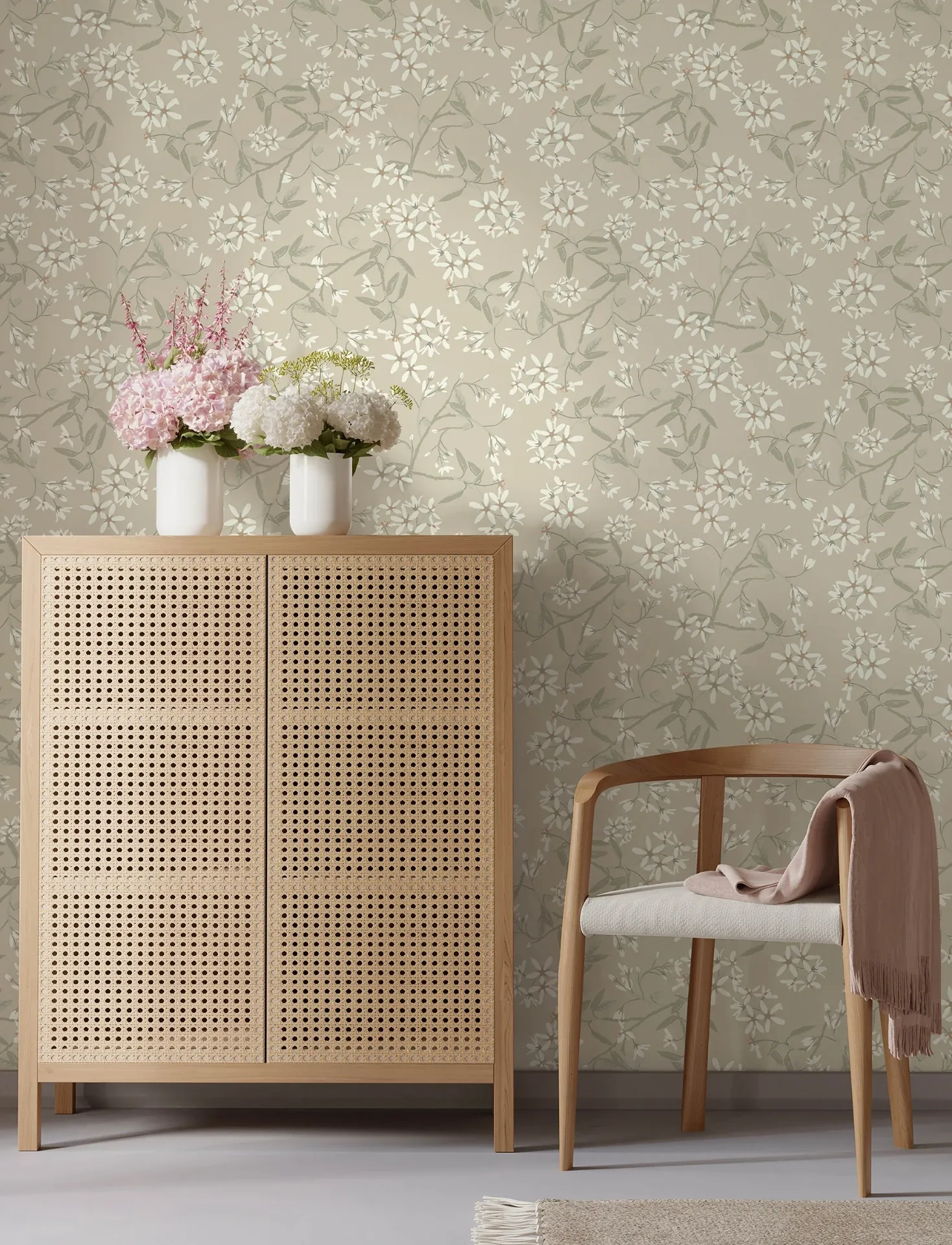 A-Street Prints Paradis Beige Bouquet Toss Wallpaper - SKU 4201-20112
