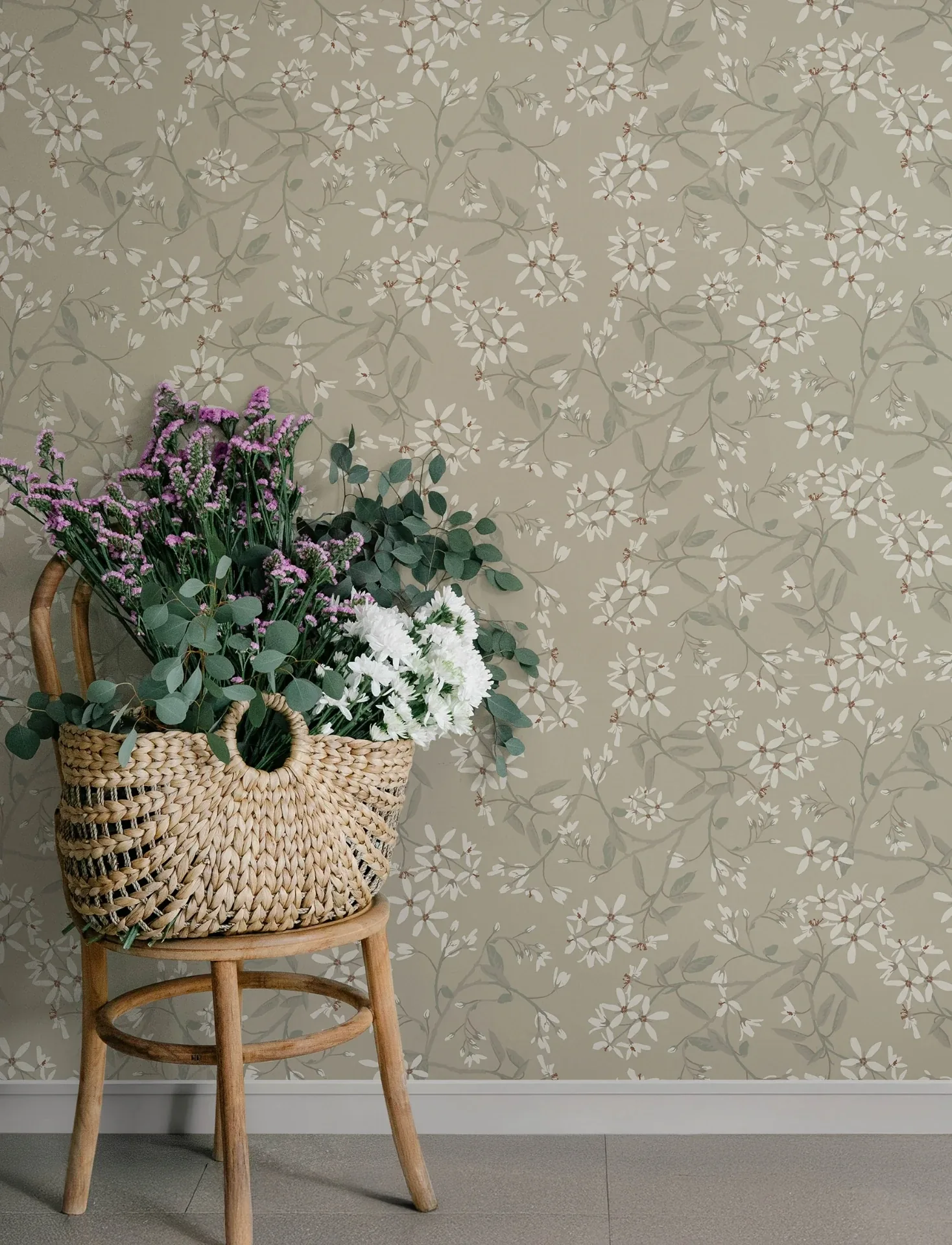 A-Street Prints Paradis Grey Bouquet Toss Wallpaper - SKU 4201-20113