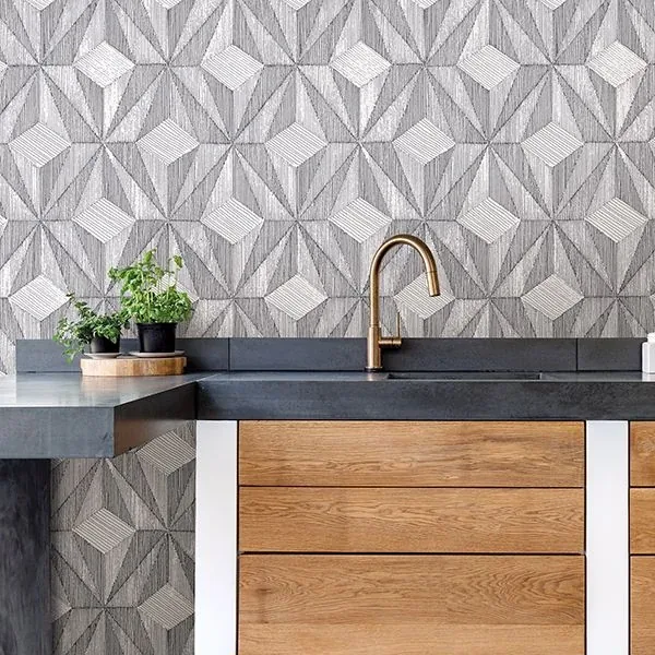 A-Street Prints Paragon Black Geometric Wallpaper - SKU 2908-87101