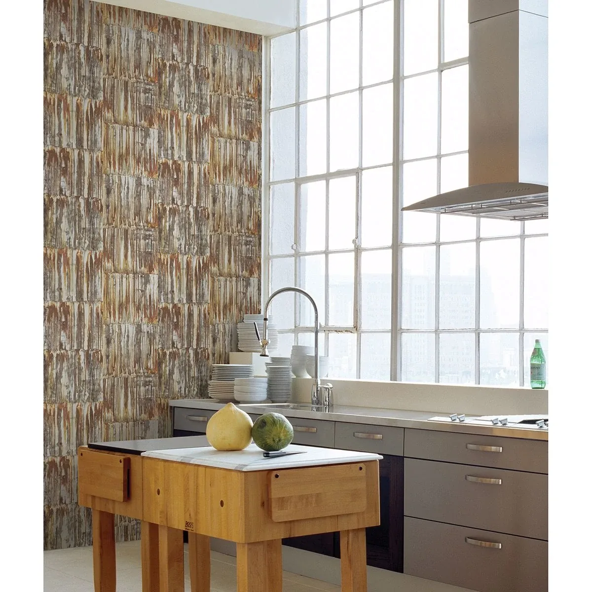 A-Street Prints Patina Brass Faux Metal Panels Wallpaper - SKU 2922-24063
