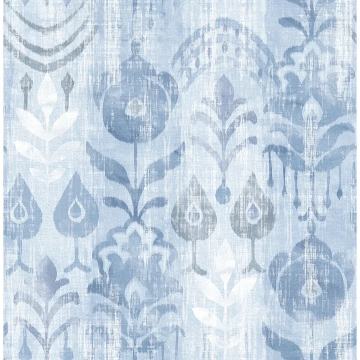 A-Street Prints Pavord Blue Floral Shibori Wallpaper - SKU 4122-27013