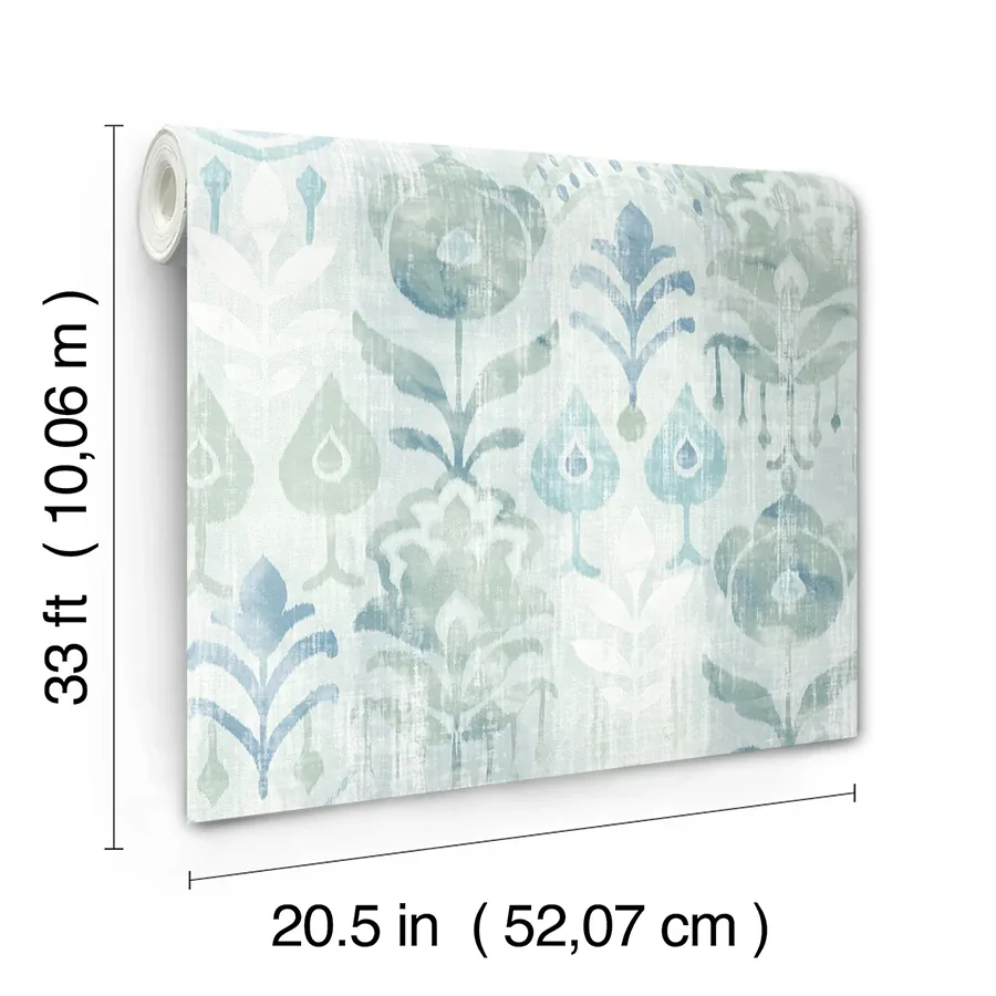 A-Street Prints Pavord Green Floral Shibori Wallpaper - SKU 4122-27012