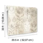 A-Street Prints Pavord Neutral Floral Shibori Wallpaper - SKU 4122-27015