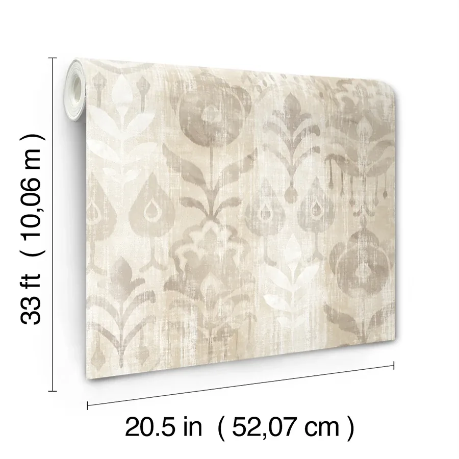 A-Street Prints Pavord Neutral Floral Shibori Wallpaper - SKU 4122-27015