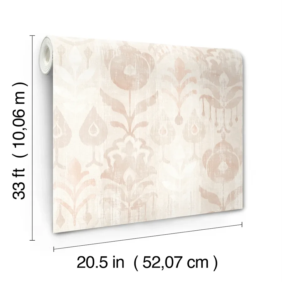 A-Street Prints Pavord Pink Floral Shibori Wallpaper - SKU 4122-27014