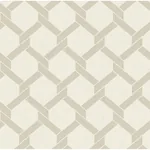 A-Street Prints Payton Beige Hexagon Trellis Wallpaper - SKU 2971-86311