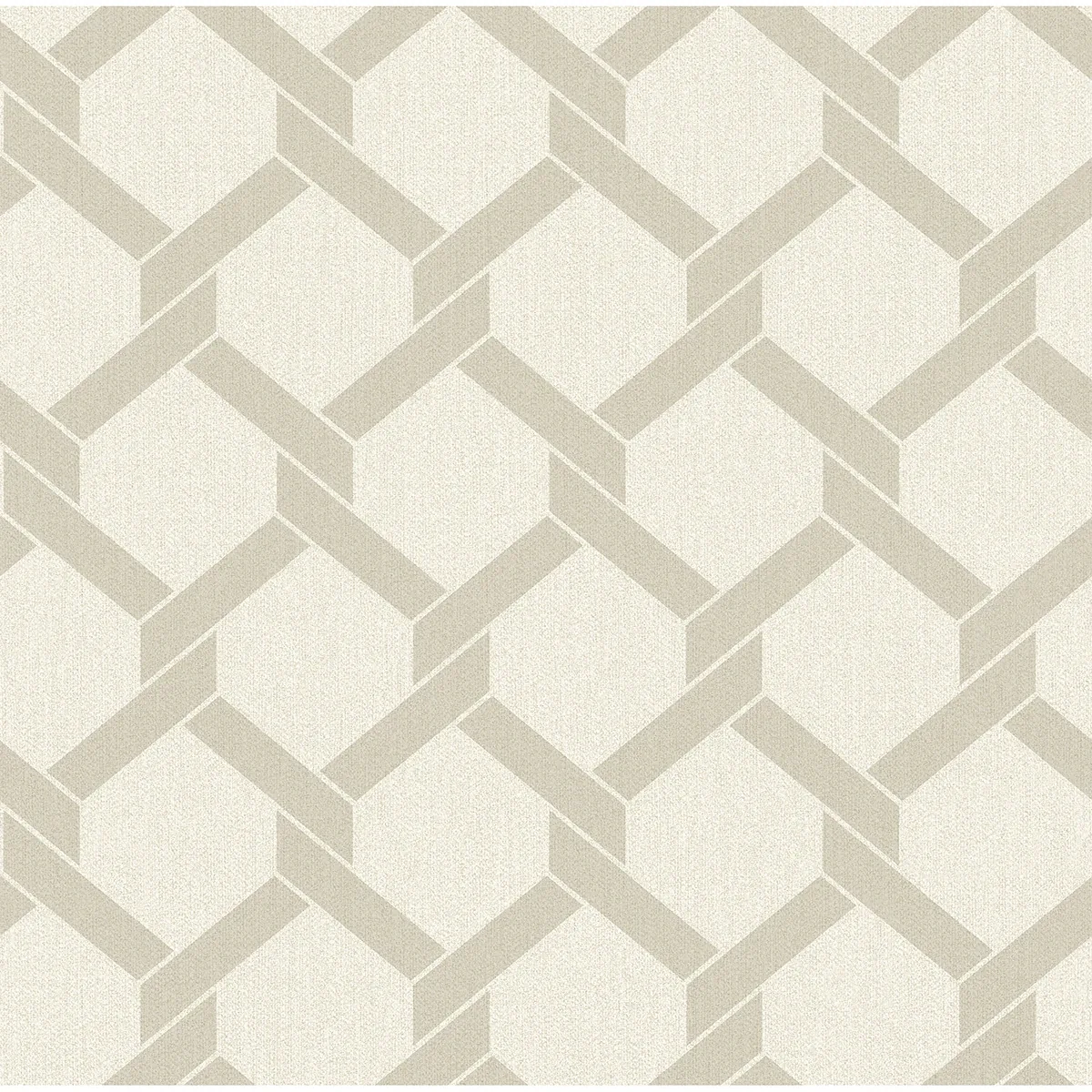 A-Street Prints Payton Beige Hexagon Trellis Wallpaper - SKU 2971-86311