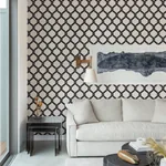 A-Street Prints Payton Black Hexagon Trellis Wallpaper - SKU 2971-86310