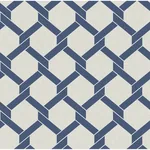 A-Street Prints Payton Blue Hexagon Trellis Wallpaper - SKU 2971-86308