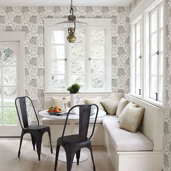 A-Street Prints Peas in a Pod Light Grey Garden Wallpaper - SKU 2821-25119