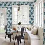 A-Street Prints Peas in a Pod Teal Garden Wallpaper - SKU 2821-25118
