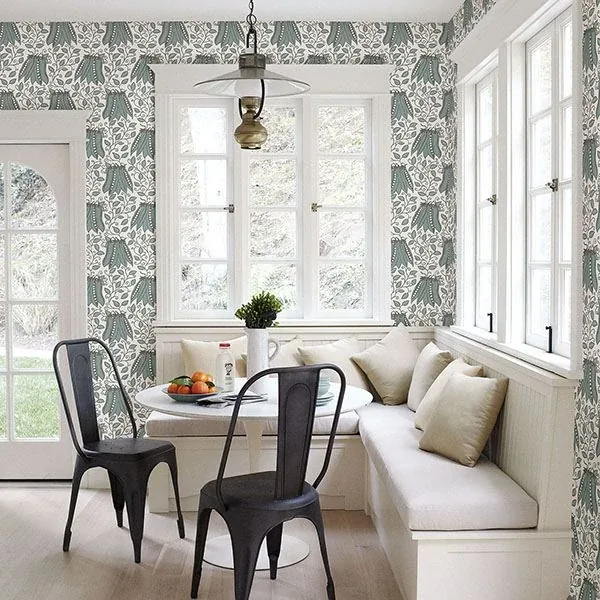 A-Street Prints Peas in a Pod Turquoise Garden Wallpaper - SKU 2821-25121