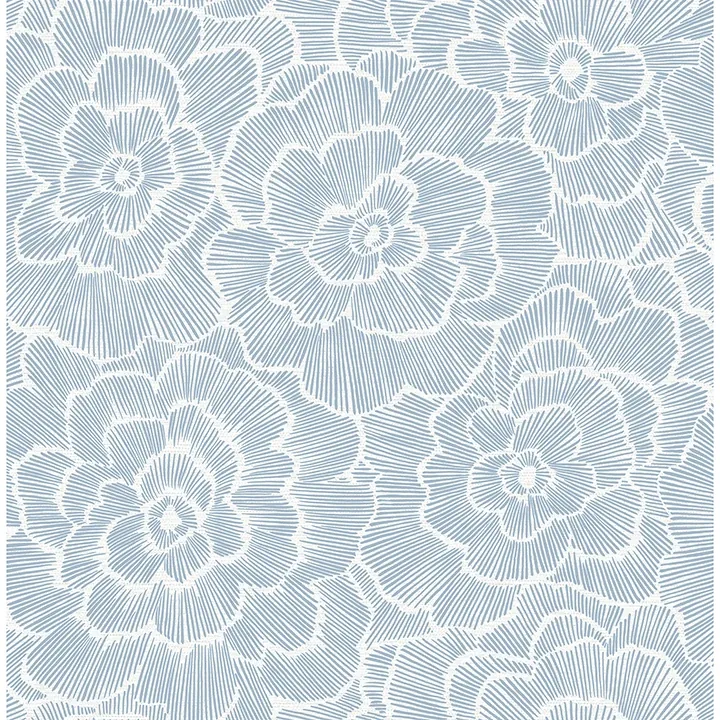 4120-26039 | Periwinkle Blue Textured Floral Wallpaper