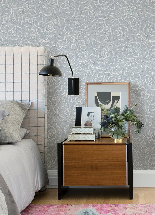 A-Street Prints Periwinkle Blue Textured Floral Wallpaper - SKU 4120-26039