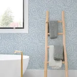 A-Street Prints Periwinkle Blue Textured Floral Wallpaper - SKU 4120-26039