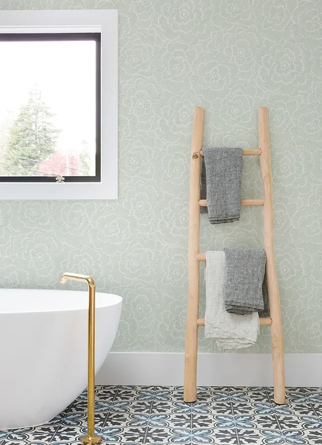 A-Street Prints Periwinkle Light Green Textured Floral Wallpaper - SKU 4120-26040