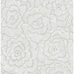 A-Street Prints Periwinkle Light Grey Textured Floral Wallpaper - SKU 2969-26036