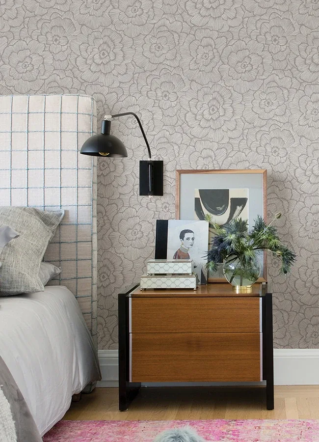 A-Street Prints Periwinkle Sterling Textured Floral Wallpaper - SKU 4120-26853