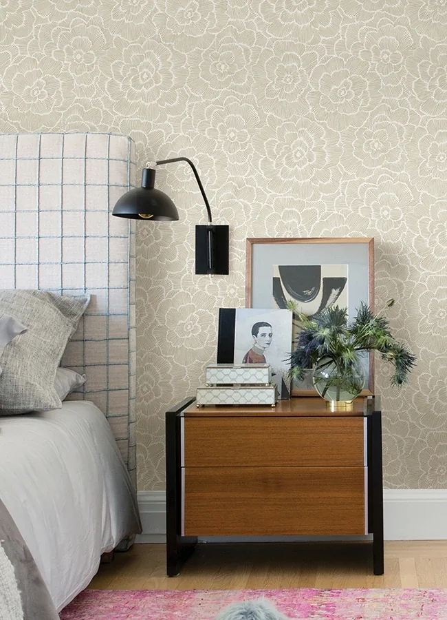 A-Street Prints Periwinkle Stone Textured Floral Wallpaper - SKU 4120-26852