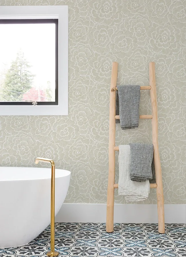 A-Street Prints Periwinkle Stone Textured Floral Wallpaper - SKU 4120-26852