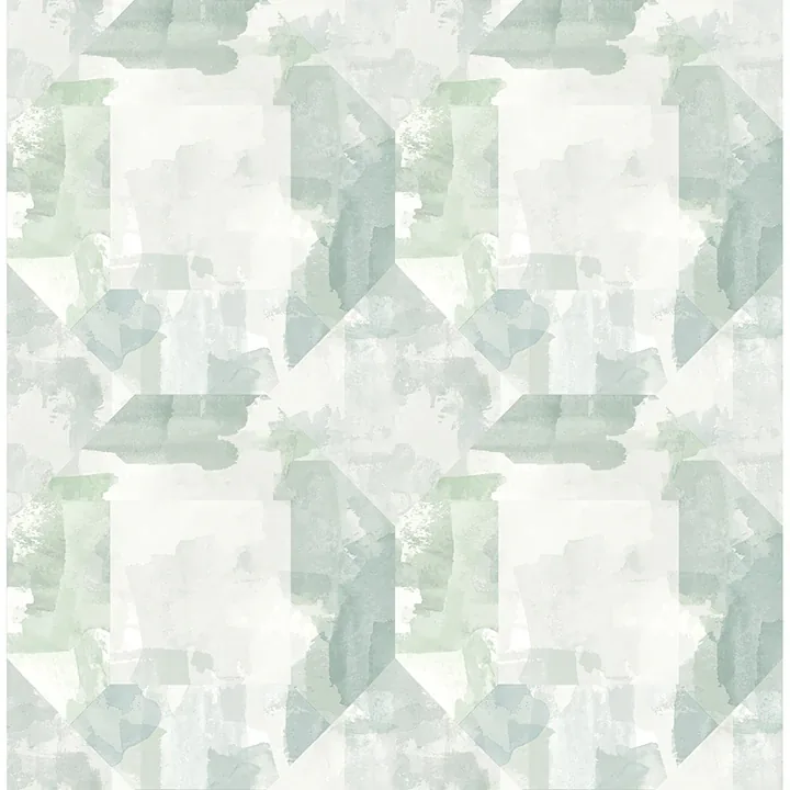 4121-26947 | Perrin Sea Green Gem Geometric Wallpaper